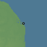 Shaded relief of the 60 km around Better Success, drawn from the GMTED2010 grid