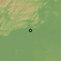 Shaded relief of the 60 km around Yakarinta, drawn from the GMTED2010 grid
