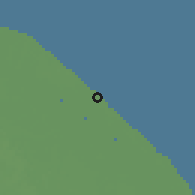 Shaded relief of the 60 km around Zealand, drawn from the GMTED2010 grid