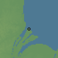 Shaded relief of the 60 km around Zeelandia, drawn from the GMTED2010 grid