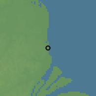 Shaded relief of the 60 km around Zorg, drawn from the GMTED2010 grid
