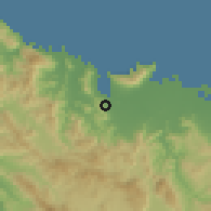 Shaded relief of the 59 km around Acul-du-Nord, drawn from the GMTED2010 grid