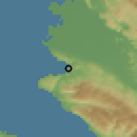 Shaded relief of the 59 km around Saint-Marc, drawn from the GMTED2010 grid