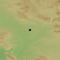 Shaded relief of the 59 km around Thomassique, drawn from the GMTED2010 grid
