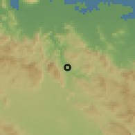 Shaded relief of the 59 km around Bahon, drawn from the GMTED2010 grid