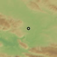 Shaded relief of the 59 km around Thomonde, drawn from the GMTED2010 grid