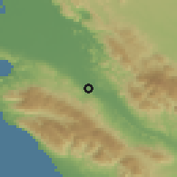 Shaded relief of the 59 km around Verrettes, drawn from the GMTED2010 grid