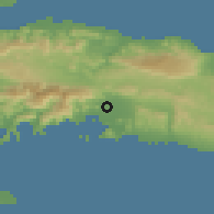 Shaded relief of the 59 km around Vieux-Bourg-d'Acquin, drawn from the GMTED2010 grid
