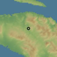 Shaded relief of the 59 km around Bassin-Bleu, drawn from the GMTED2010 grid