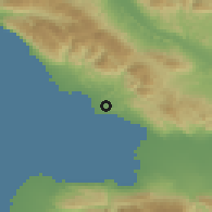 Shaded relief of the 59 km around Cabaret, drawn from the GMTED2010 grid