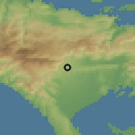 Shaded relief of the 59 km around Camp-Perrin, drawn from the GMTED2010 grid