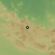 Shaded relief of the 59 km around Carice, drawn from the GMTED2010 grid