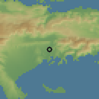 Shaded relief of the 59 km around Cavaillon, drawn from the GMTED2010 grid