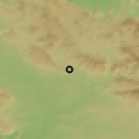 Shaded relief of the 59 km around Cerca-la-Source, drawn from the GMTED2010 grid