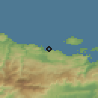Shaded relief of the 59 km around Corail, drawn from the GMTED2010 grid