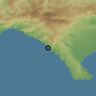 Shaded relief of the 59 km around Coteaux, drawn from the GMTED2010 grid