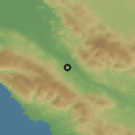 Shaded relief of the 59 km around Desarmes, drawn from the GMTED2010 grid