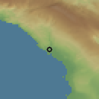 Shaded relief of the 59 km around Anse-a-Pitre, drawn from the GMTED2010 grid