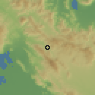 Shaded relief of the 59 km around Ennery, drawn from the GMTED2010 grid
