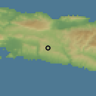 Shaded relief of the 59 km around Fond-des-Blancs, drawn from the GMTED2010 grid