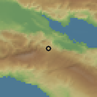 Shaded relief of the 59 km around Fond-Verrettes, drawn from the GMTED2010 grid