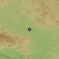 Shaded relief of the 59 km around Hinche, drawn from the GMTED2010 grid