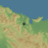Shaded relief of the 59 km around Limbe, drawn from the GMTED2010 grid