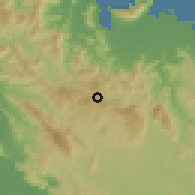 Shaded relief of the 59 km around Marmelade, drawn from the GMTED2010 grid