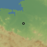 Shaded relief of the 59 km around Ouanaminthe, drawn from the GMTED2010 grid
