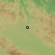 Shaded relief of the 59 km around Pignon, drawn from the GMTED2010 grid