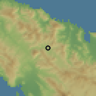 Shaded relief of the 59 km around Pilate, drawn from the GMTED2010 grid