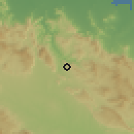 Shaded relief of the 59 km around Ranquitte, drawn from the GMTED2010 grid