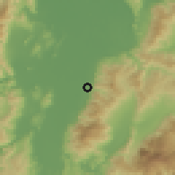 Shaded relief of the 59 km around Colonia Gracias a Dios, drawn from the GMTED2010 grid