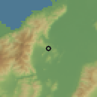 Shaded relief of the 59 km around Colonia Vista Hermosa, drawn from the GMTED2010 grid