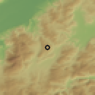 Shaded relief of the 59 km around Concepcion de La Barranca, drawn from the GMTED2010 grid
