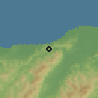 Shaded relief of the 59 km around Cusuna, drawn from the GMTED2010 grid