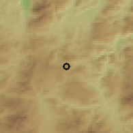 Shaded relief of the 59 km around Dolores, drawn from the GMTED2010 grid