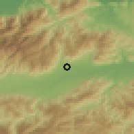 Shaded relief of the 59 km around El Carril, drawn from the GMTED2010 grid