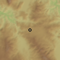 Shaded relief of the 59 km around El Carrizal, drawn from the GMTED2010 grid