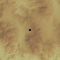 Shaded relief of the 59 km around El Carrizal, drawn from the GMTED2010 grid