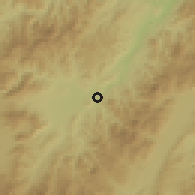 Shaded relief of the 59 km around El Chichicaste, drawn from the GMTED2010 grid