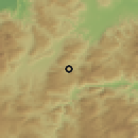 Shaded relief of the 59 km around El Corozal, drawn from the GMTED2010 grid