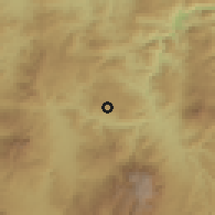 Shaded relief of the 59 km around El Derrumbo, drawn from the GMTED2010 grid