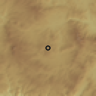 Shaded relief of the 59 km around El Durazno, drawn from the GMTED2010 grid