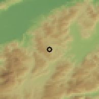 Shaded relief of the 59 km around El Ermitaño, drawn from the GMTED2010 grid