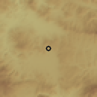 Shaded relief of the 59 km around El Guante, drawn from the GMTED2010 grid