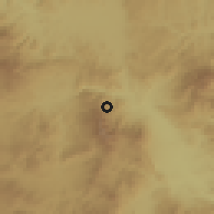Shaded relief of the 59 km around El Jicarito, drawn from the GMTED2010 grid
