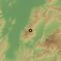 Shaded relief of the 59 km around El Jocomico, drawn from the GMTED2010 grid