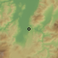 Shaded relief of the 59 km around El Llano, drawn from the GMTED2010 grid