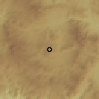 Shaded relief of the 59 km around El Lolo, drawn from the GMTED2010 grid
